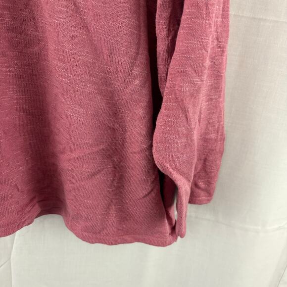 J. Jill Lightweight Cotton Linen Blend V-Neck Mauve Pink Sweater 2X - Picture 5 of 7